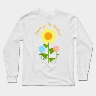 Reach for the Sunshine with Sunflower and Small Flowers Long Sleeve T-Shirt